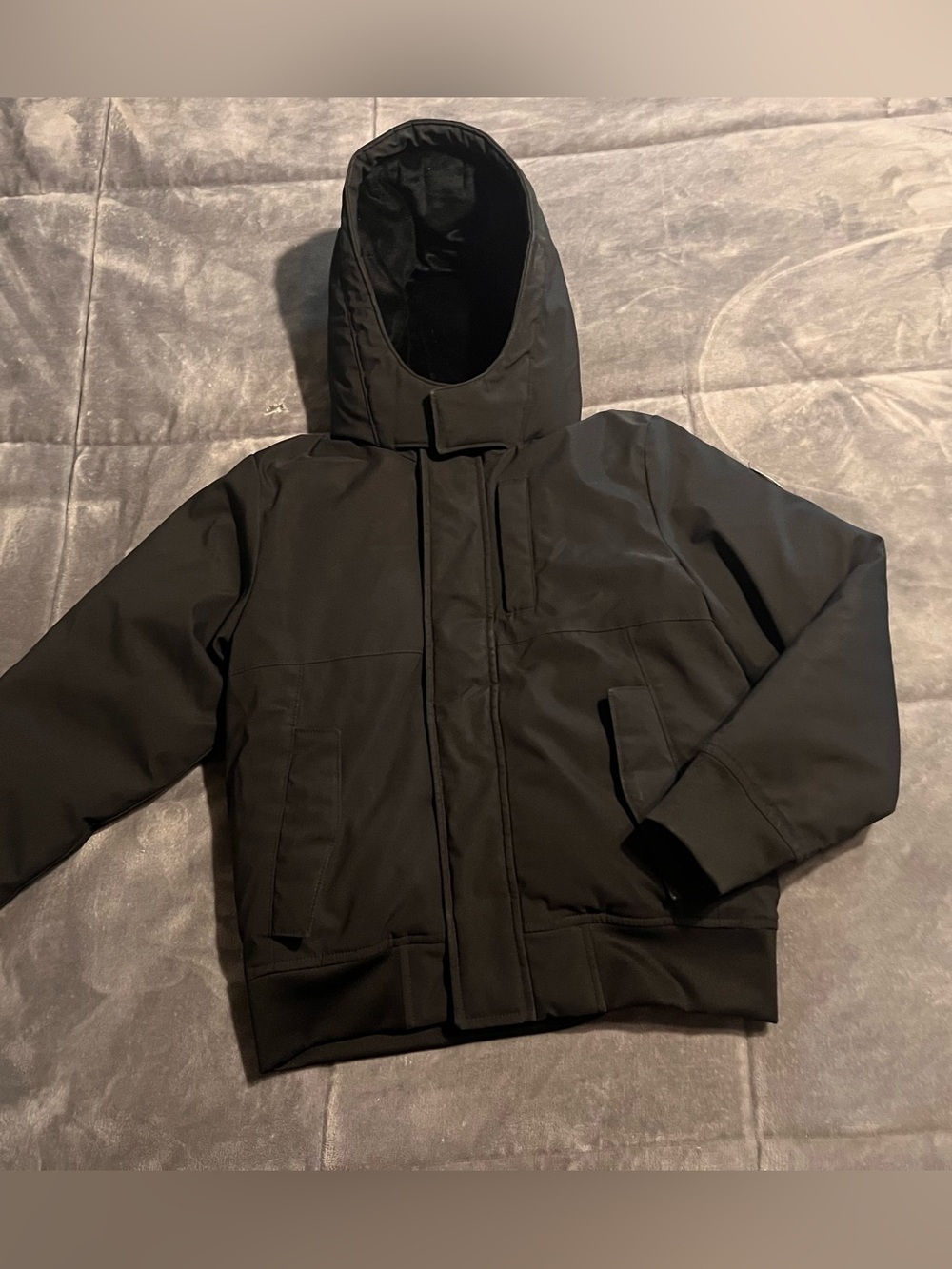 Abercrombie & Fitch Kids Black Hooded Puffer Jacket